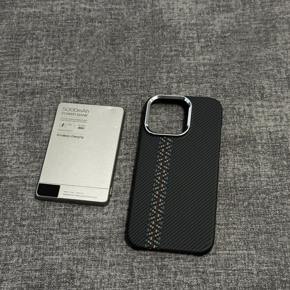 Magnetic Phone Case Carbon Fiber Texture Ultra-thin Protective Cover