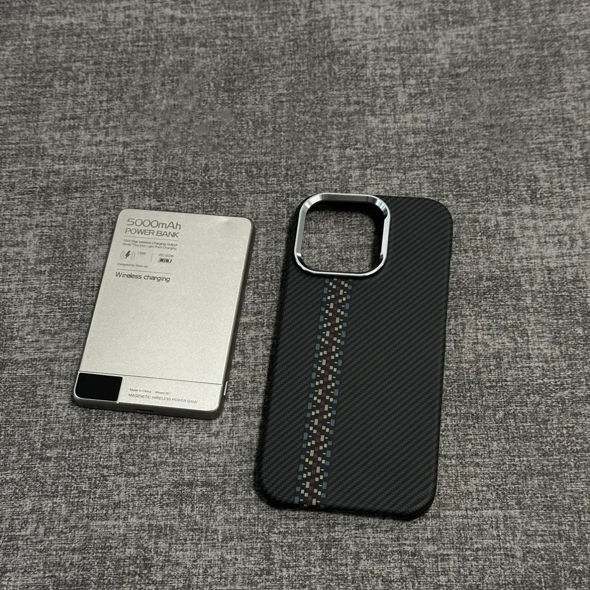 Magnetic Phone Case Carbon Fiber Texture Ultra-thin Protective Cover