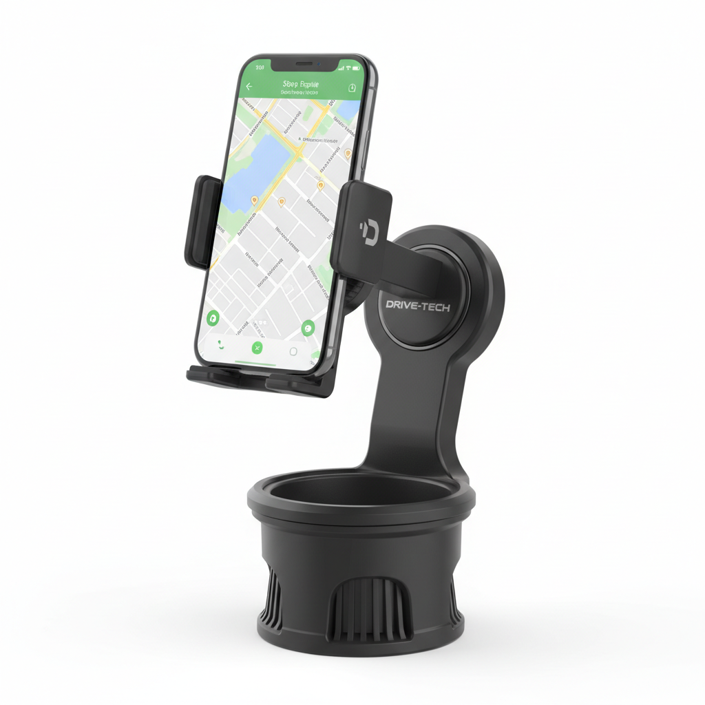 Car Cup Holder Expander with Phone Mount